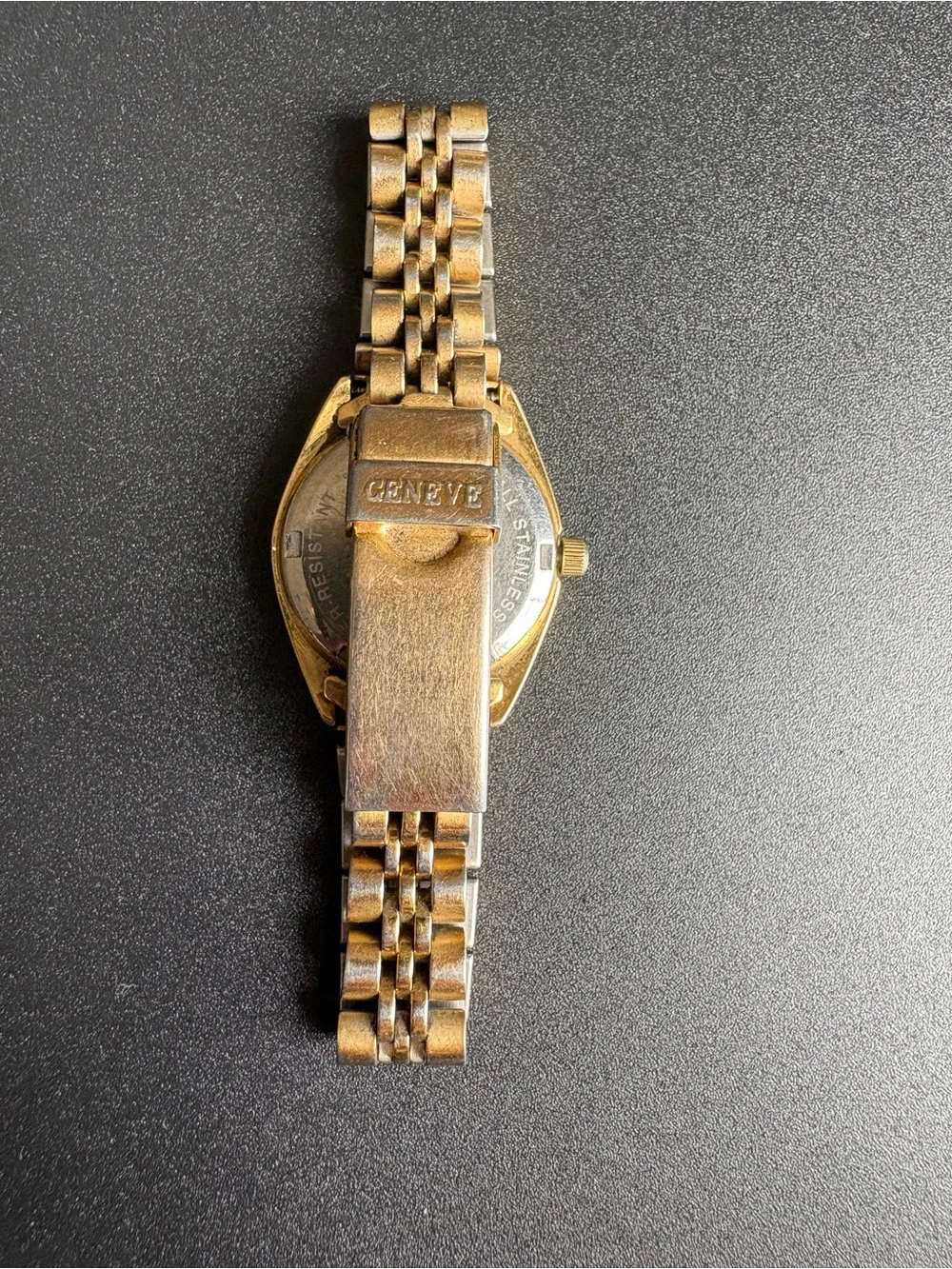 Geneve Gold-Tone Ladies Wristwatch with Roman Dial